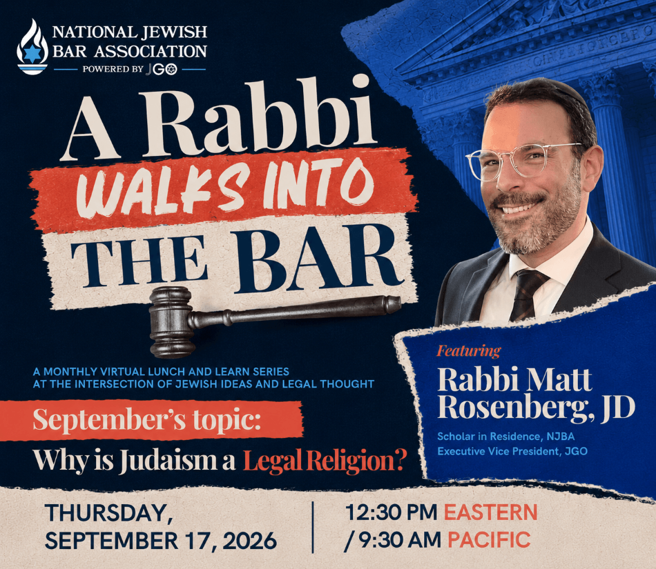 A Rabbi Walks into the Bar - Why is Judaism a Legal Religion?